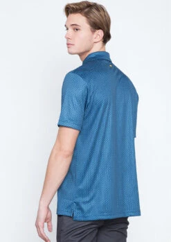 Callaway Jack Nicklaus Black Label By Perry Ellis All Over Mini Foulard Polo Shirts -Golf Equipment Store AllOverMiniFoulardPolo DeepDiveBlue2