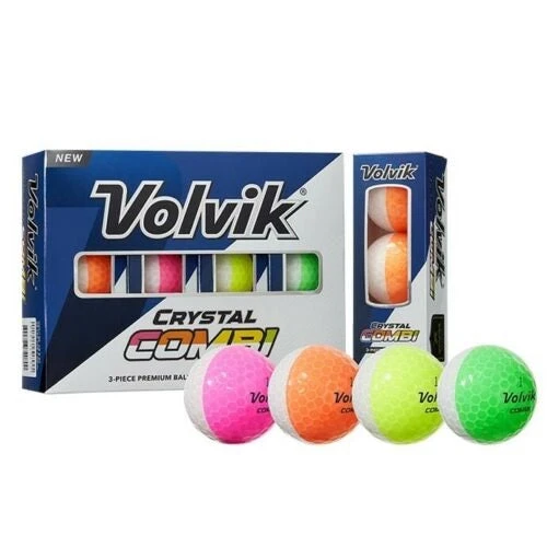 Volvik Crystal Combi Split Colored Golf Balls 1 Volvik Crystal Combi Split Colored Golf Balls