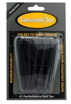 Consistent Tee Golf Tees 10 Pack - 3.25" -Golf Equipment Store Consistent Tee Black Color