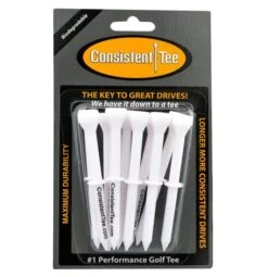 Consistent Tee Golf Tees 10 Pack - 3.25" -Golf Equipment Store Consistent Tee White Color