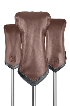 Sun Mountain Golf Leather Head Covers -Golf Equipment Store LeatherHeadcoversBrown Black