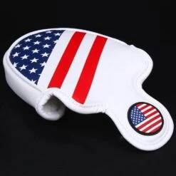 Volf Golf Red White Blue Synthetic Leather USA Mallet Putter Cover -Golf Equipment Store VolfGolfHeadcovers USAMalletPutter4