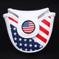 Volf Golf Red White Blue Synthetic Leather USA Mallet Putter Cover -Golf Equipment Store VolfGolfHeadcovers USAMalletPutter6