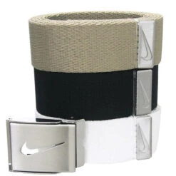 Nike 3-in-1 Web Belt Packs 16 Nike 3-in-1 Web Belt Packs -Golf Equipment Store WebBelt WhiteKhakiBlack